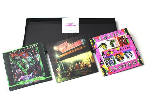 Kool Keith's Total Orgasm box set comes with three CDs and a condom (unused)